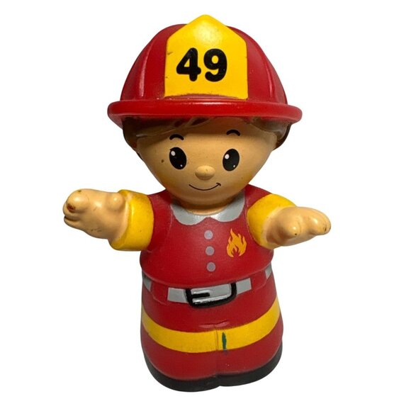 Mega Bloks 49 Firefighter Toy Figure Boy Fireman 2.75" Imaginative Play - Picture 1 of 6